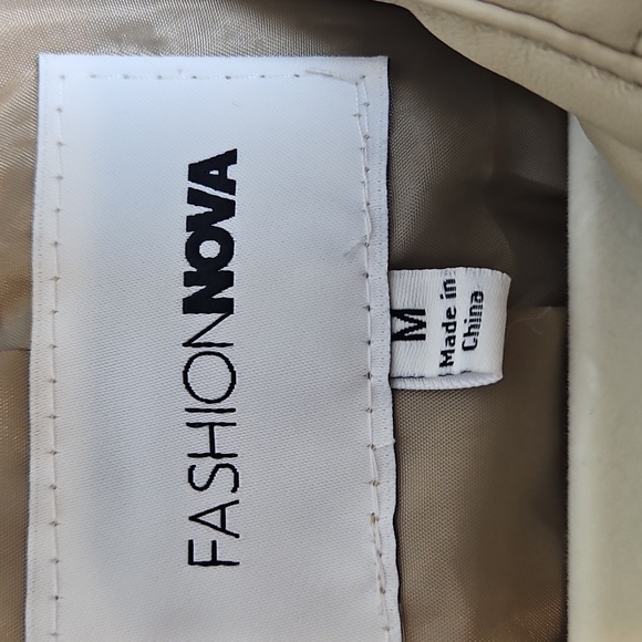 Fashion Nova Beige Leather Jacket - Picture 2 of 6